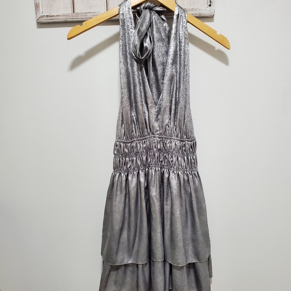Mustard Seed Silver Halter Dress